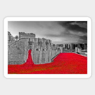 Tower of London Red Poppies Sticker